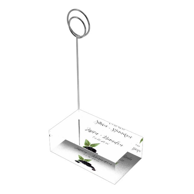 Blackberry Fruits Summer Rustic Elegant Wedding Place Card Holder (Corner)