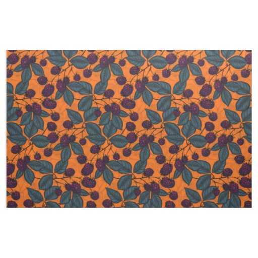 Blackberry hand -drawn pattern fabric