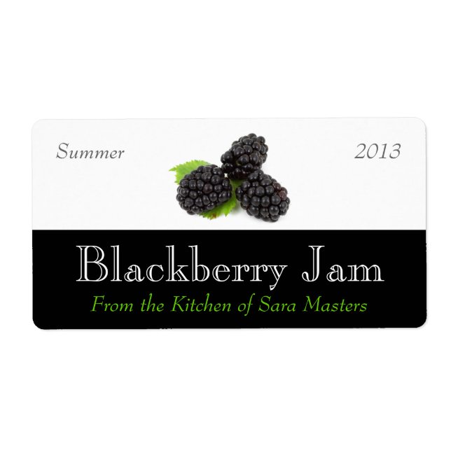 Blackberry Jam Canning Labels (Front)