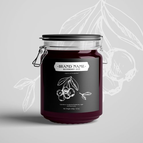 Blackberry Jam Jar Label Packaging Design
