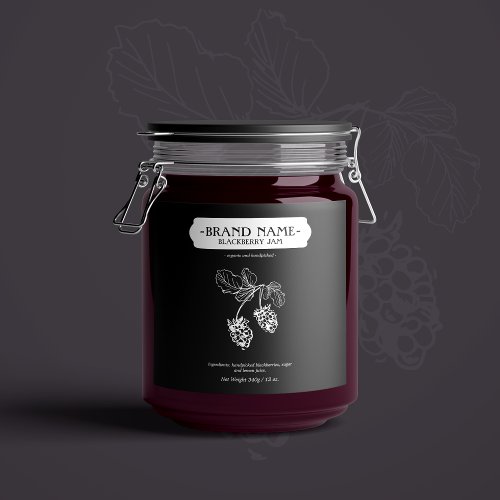 Blackberry Jam Jar Label Packaging Design