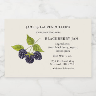 Blackberry Jam Label with Ingredient list