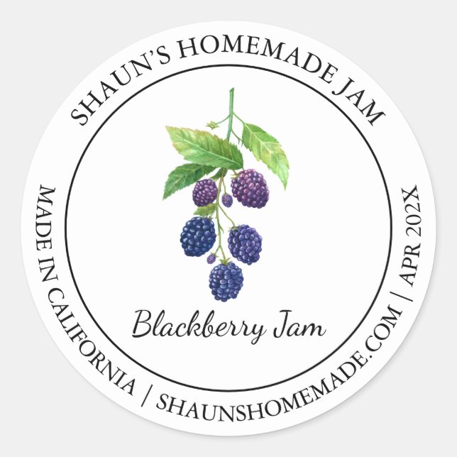 Blackberry Jam Modern label (Front)