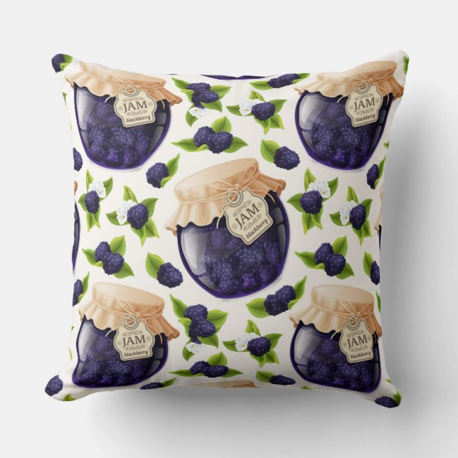 Blackberry Jam Throw Pillow (Front)