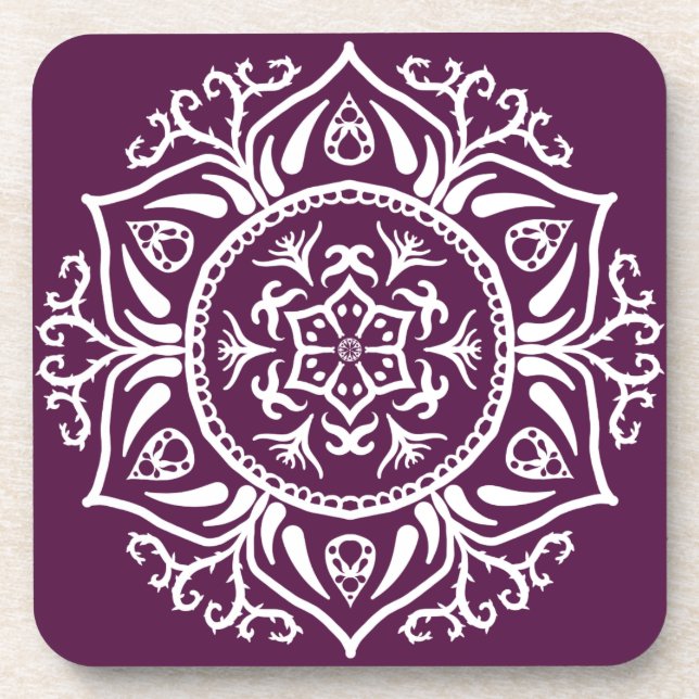 Blackberry Mandala Beverage Coaster (Front)