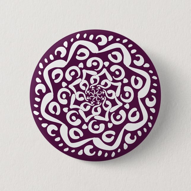 Blackberry Mandala Pinback Button (Front)