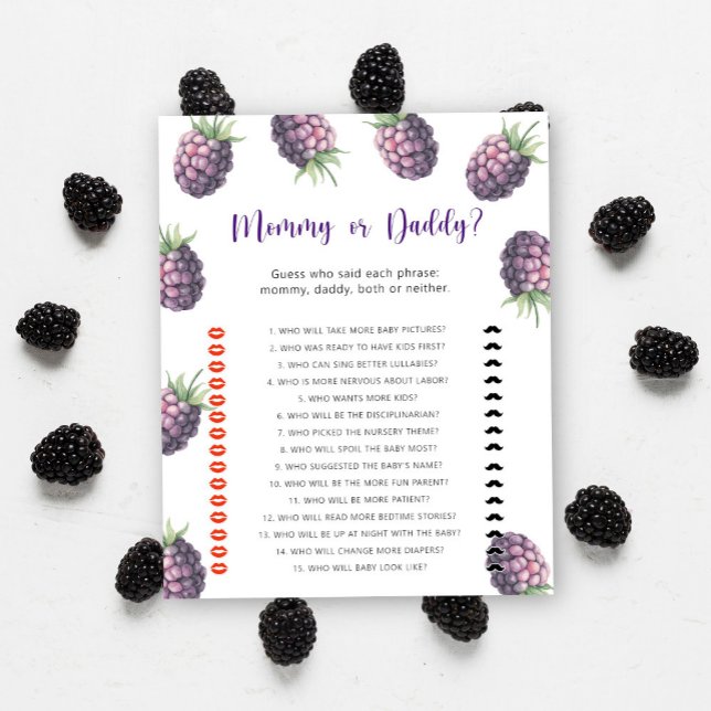 Blackberry - mommy or daddy baby shower game (Creator Uploaded)