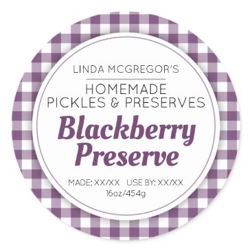 Blackberry Preserve dark purple jam jar food Classic Round Sticker