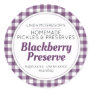 Blackberry Preserve dark purple jam jar food Classic Round Sticker