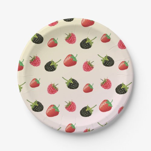 Blackberry Strawberry Raspberry summer fruits Paper Plates