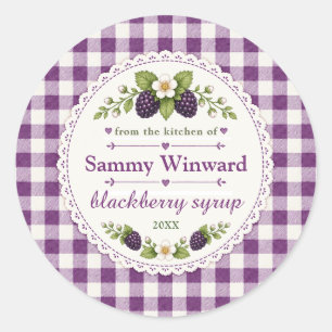 Blackberry Syrup Homemade Gift Label