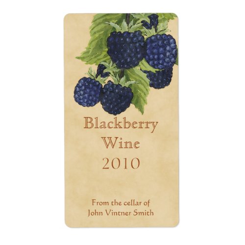 Blackberry wine bottle label