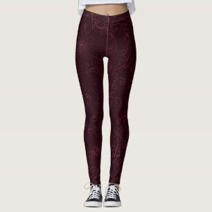 Blackberry Wine Pattern Leggings