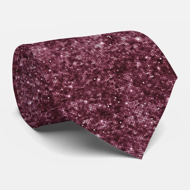 Blackberry Wine Pattern  Neck Tie (Rolled)