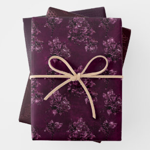 Blackberry Wine Pattern Wrapping Paper Sheets