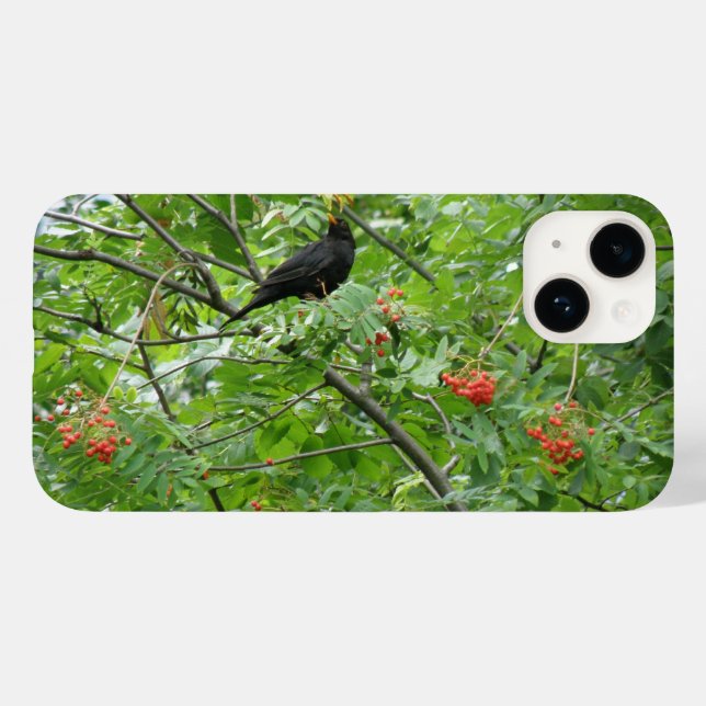 Blackbird and Berries Case-Mate iPhone Case (Back (Horizontal))