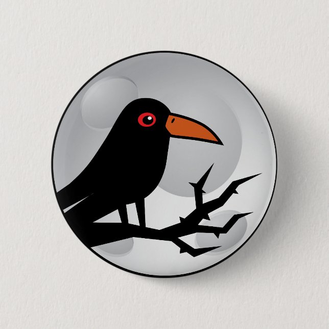 Blackbird Goth Raven/Crow Button (Front)