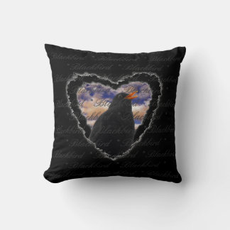 Blackbird Heart by Alexandra Cook Throw Pillow