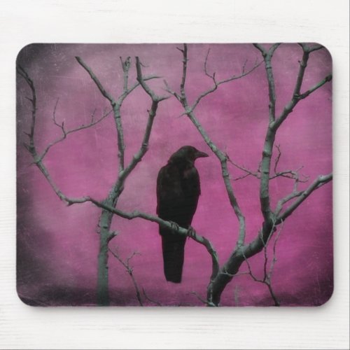Blackbird In A Sea Of Pink Mouse Pad