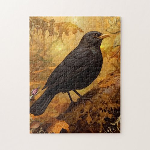 Blackbird in Autumn Jigsaw Puzzle