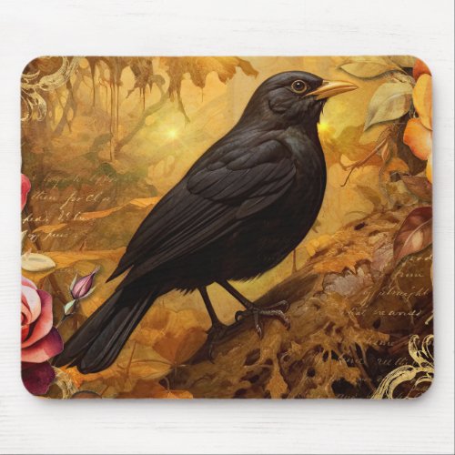 Blackbird in Autumn Mouse Pad