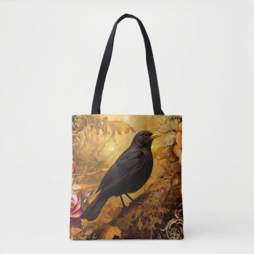 Blackbird in Autumn Tote Bag