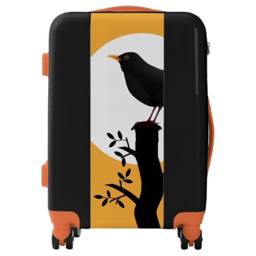 Blackbird in Orange Sky Luggage