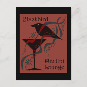 Blackbird Martini Lounge Postcard