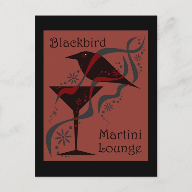 Blackbird Martini Lounge Postcard (Front)