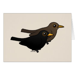 Blackbird Pair Greeting Card