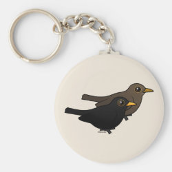 Blackbird Pair Basic Button Keychain