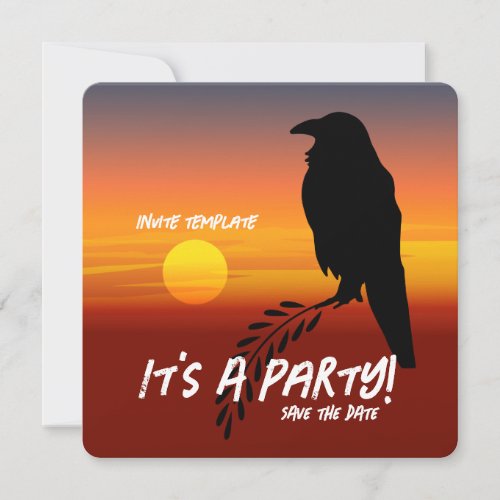 Blackbird Party Sunset Raven Invitation