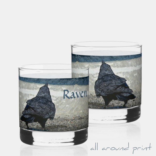 Blackbird Raven in Shades of Gray and Black Whiskey Glass (Creator Uploaded)