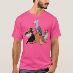 Blackbird Shoebill Robin Bird Bunny Spring Animal  T-Shirt