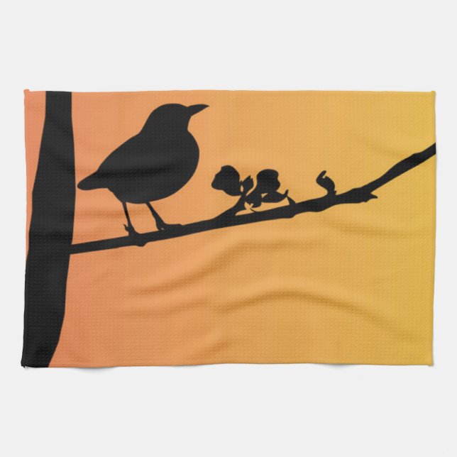 Blackbird Silhouette Towel (Horizontal)