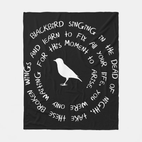 Blackbird Singing in The Dead of Night Bird Lyrics Fleece Blanket