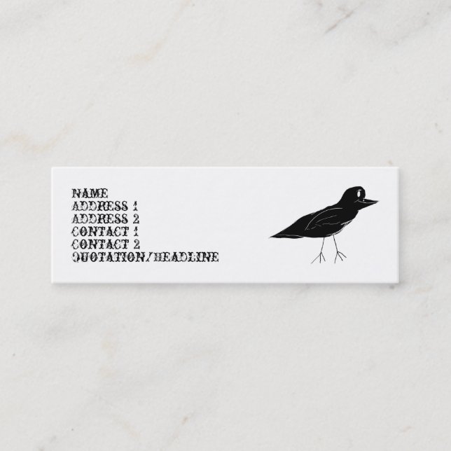 Blackbird Skinny Business Card (White) (Front)