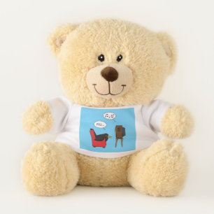 Blackbird Sleeping in Front of the TV Comic Teddy Bear