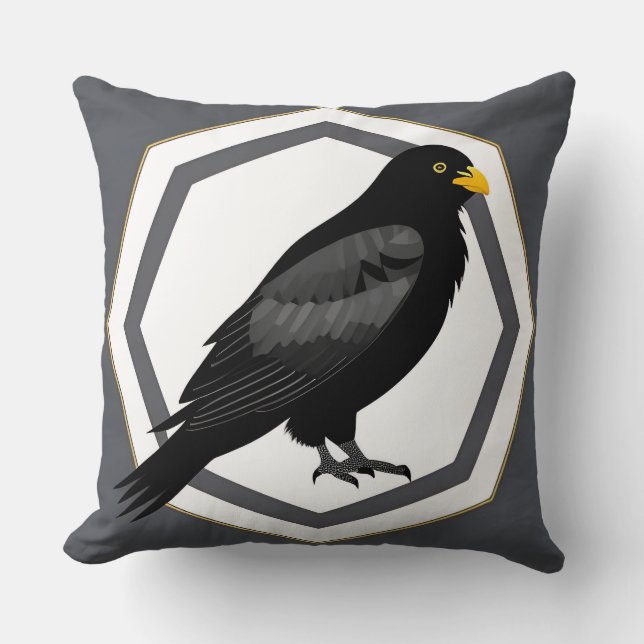 Blackbird Stylized Illustration  Throw Pillow (Front)