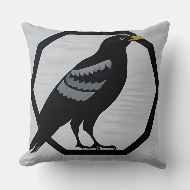 Blackbird Stylized Illustration  Throw Pillow (Front)