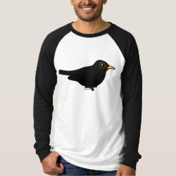 Customizable Blackbird Men's Canvas Long Sleeve Raglan T-Shirt