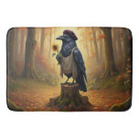 Blackbird The Artful Corvid Raven Bath Mat