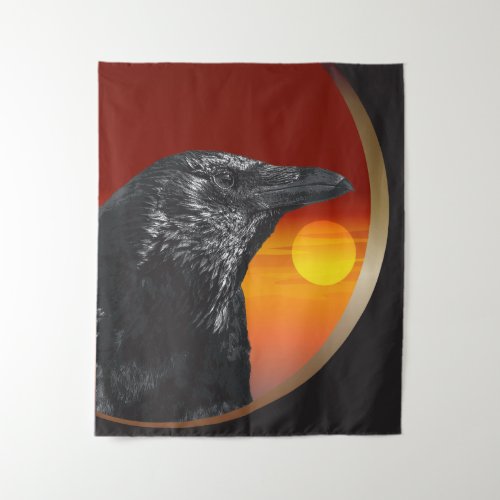 Blackbirds Picture of Crow Tapestry
