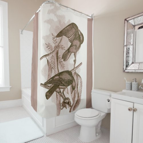 Blackbirds Picture of Crows Shower Curtain