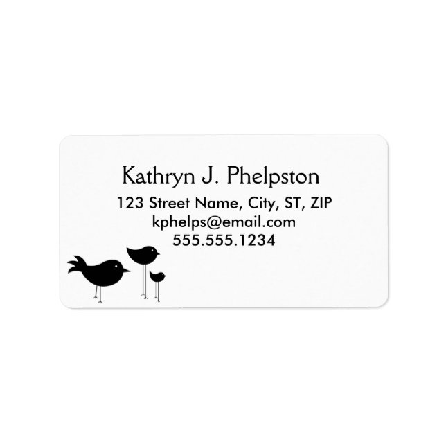 Blackbirds Silhouette Address Label (Front)