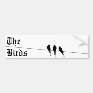 Blackbirds Silhouette on Wire Bumper Sticker