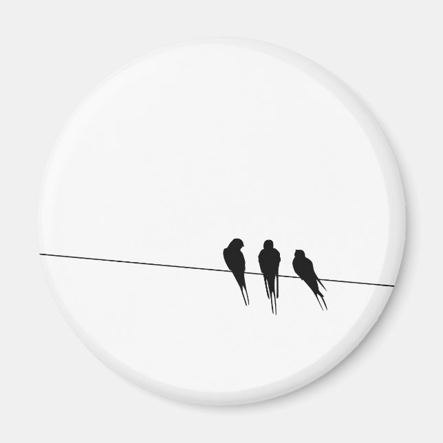 Blackbirds Silhouette on Wire Magnet (Front)