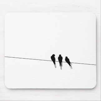 Blackbirds Silhouette on Wire Mouse Pad