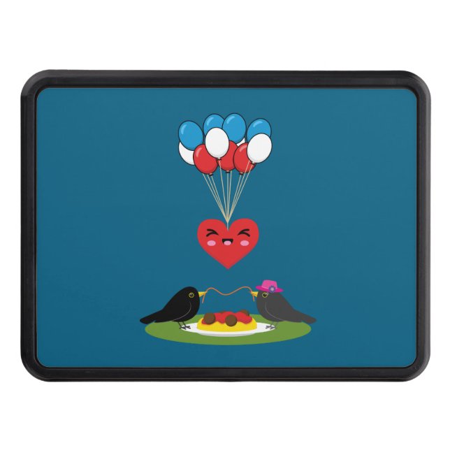 Blackbird's Spaghetti Meatballs Valentine's Date  Hitch Cover (Front)