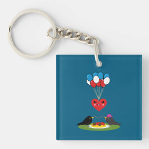 Blackbird's Spaghetti Meatballs Valentine's Date Keychain